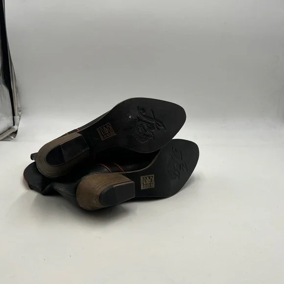 NEW Free People Borderline Black Heeled Boots with Classic Western Style - Picture 7 of 7